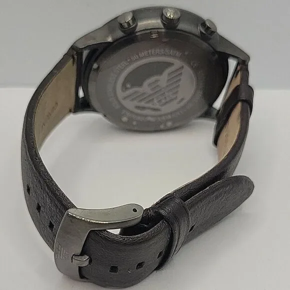 Emporio Armani AR2462 Men's Brown Leather Analog Dial Quartz Wrist Watch BC459